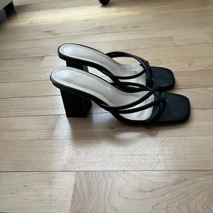 Black strappy heels